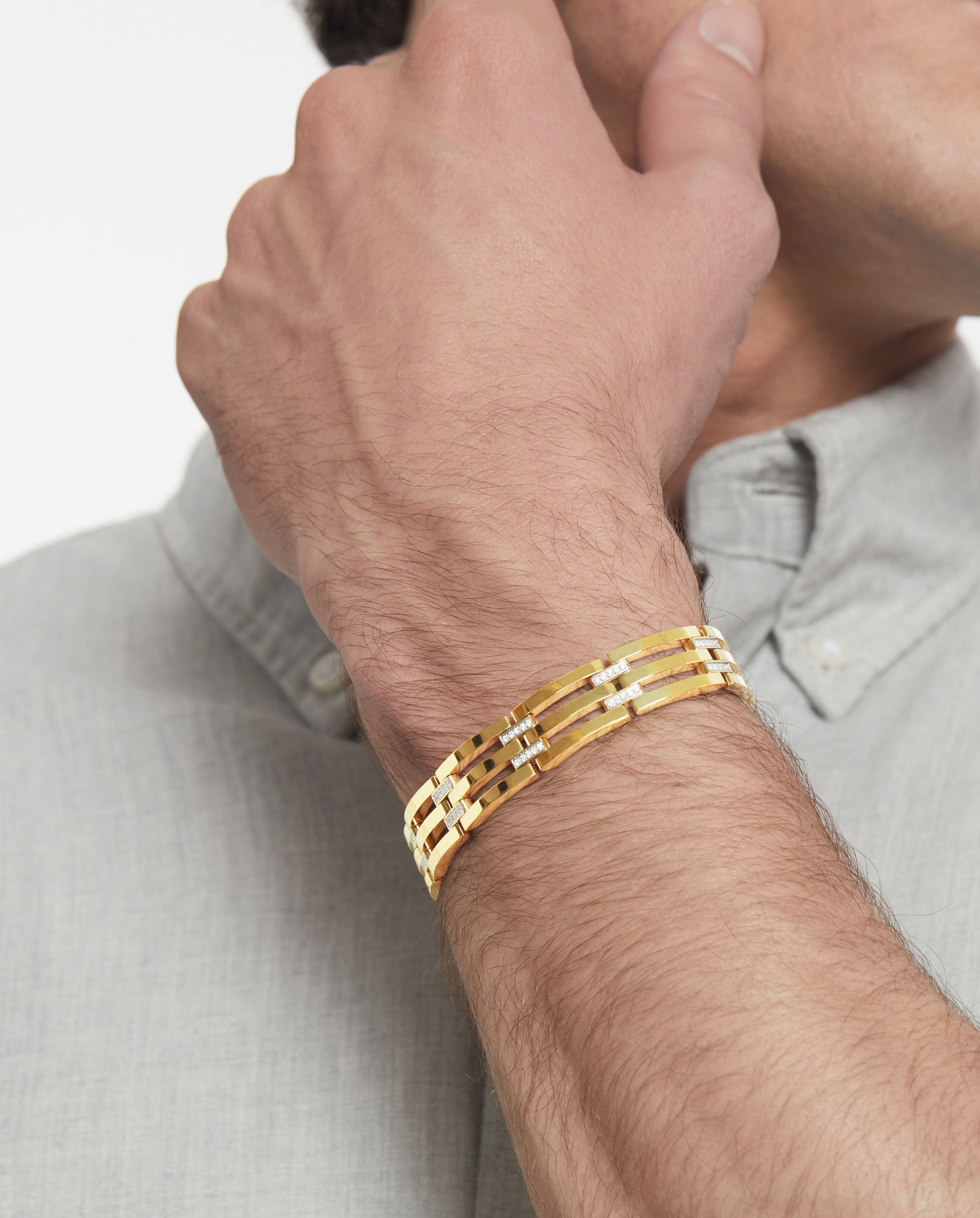 10kt Yellow Gold Round Diamond Square Link Bracelet 1/2 Cttw – Splendid  Jewellery